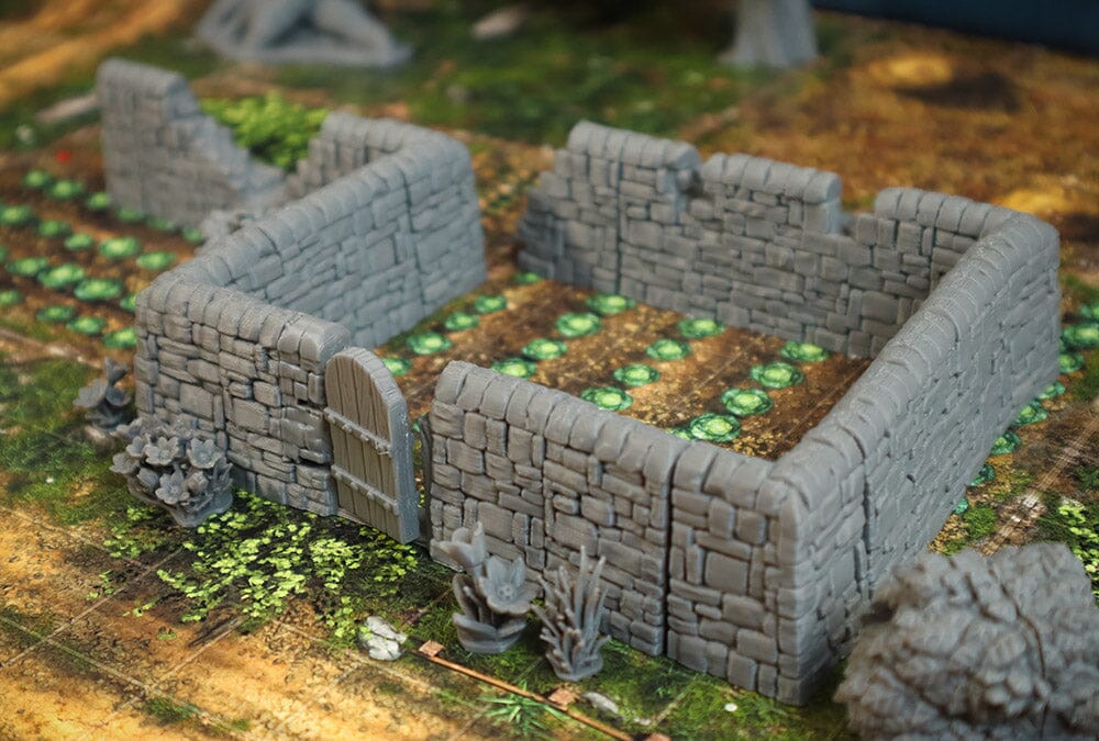 Tabletop Gelände - City of Tarok - Stone Fences Set Black Scrolls Games 
