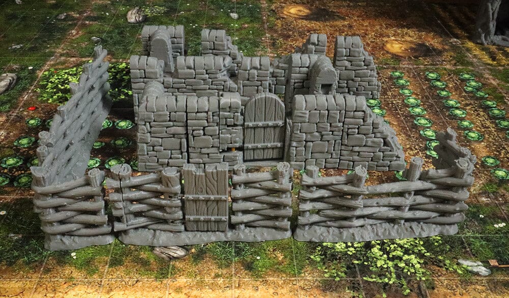 Tabletop Gelände - City of Tarok - Wooden Fences Set Black Scrolls Games 