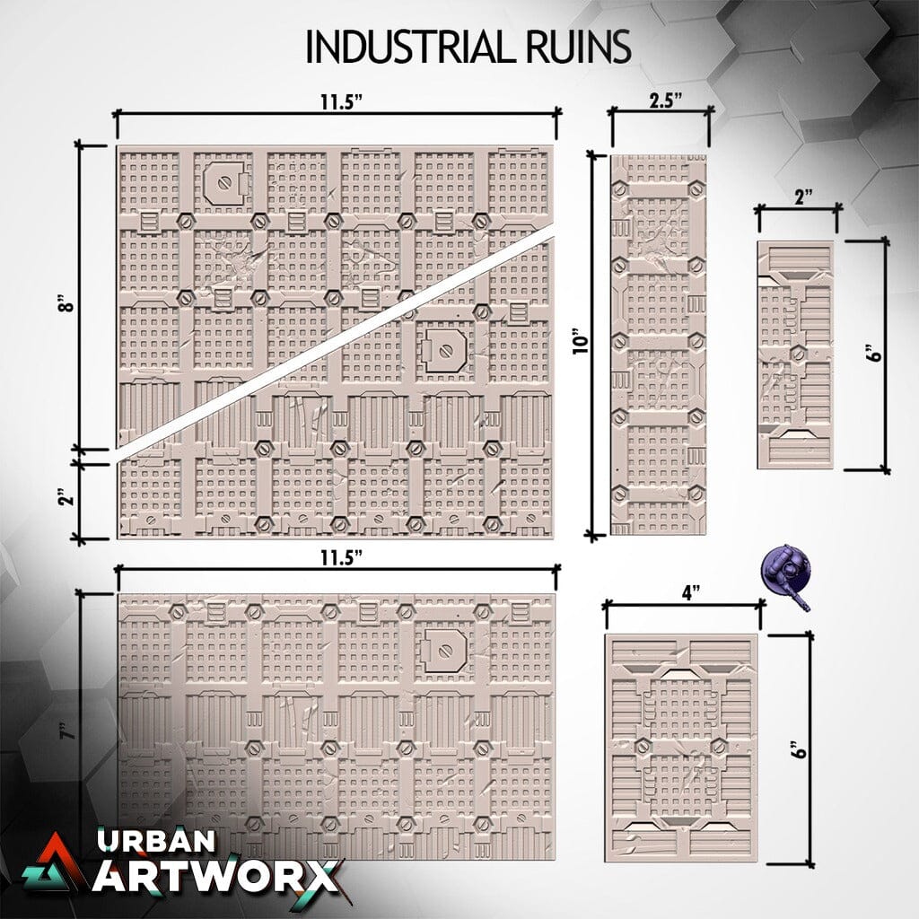 Tabletop Gelände - Txarli Factory - 11th Edition Grimdark Layouts Txarli Factory Industrial - Ground 10x11,5 