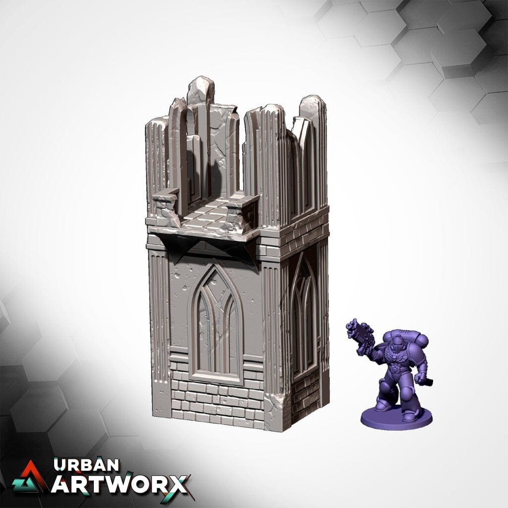Tabletop Gelände - Txarli Factory - 11th Edition Grimdark Ruins Txarli Factory Tower 2.5x2 
