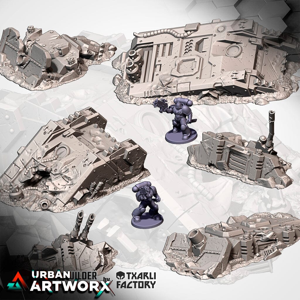 Tabletop Gelände - Txarli Factory - Crashed Tanks Txarli Factory 