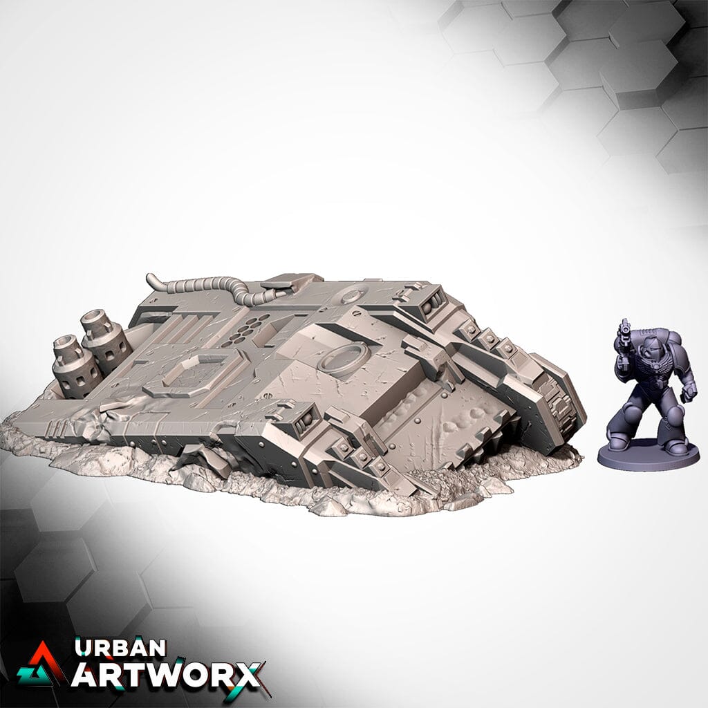 Tabletop Gelände - Txarli Factory - Crashed Tanks Txarli Factory Tank Land R 01 