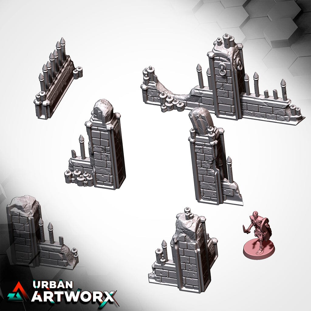 Tabletop Gelände - Txarli Factory - Graveyard Txarli Factory Wall Set (6) 