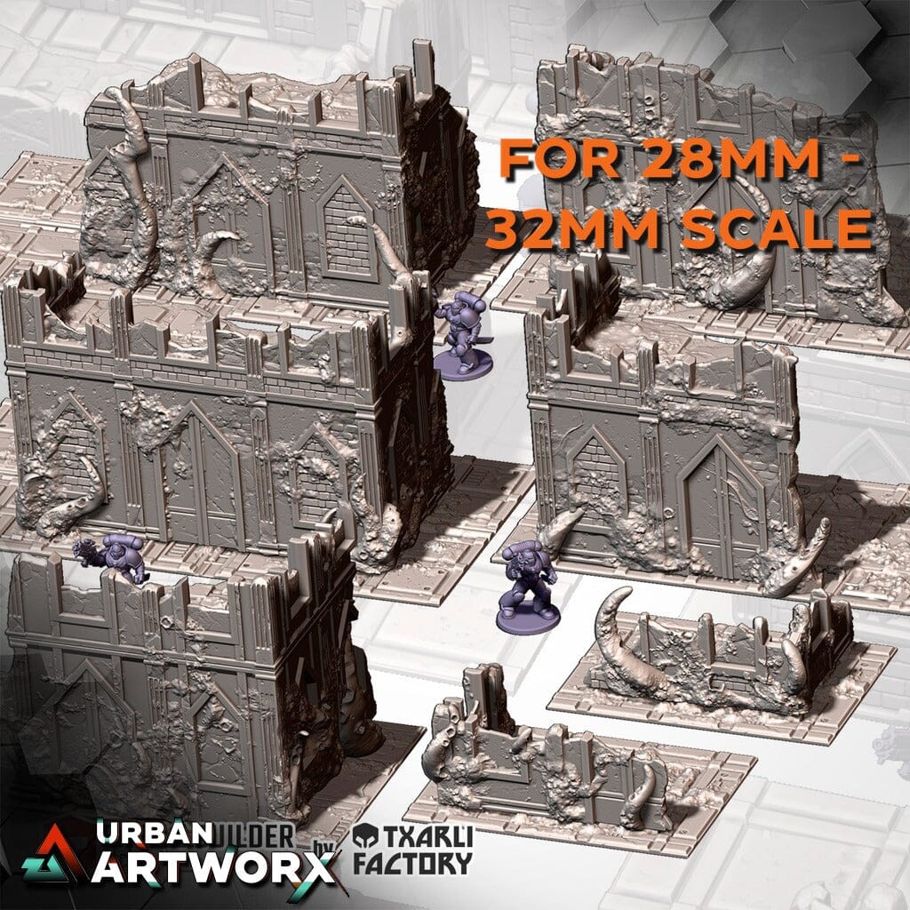 Tabletop Gelände - Txarli Factory - Grimdark Infected Ruins Txarli Factory Complete Set 