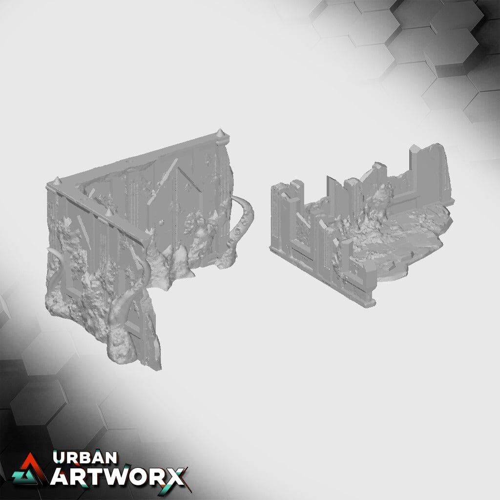 Tabletop Gelände - Txarli Factory - Grimdark Infected Ruins Txarli Factory Infected - L 6x5 V2 