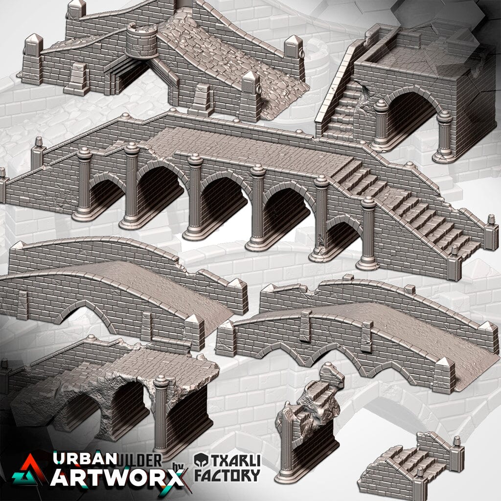 Tabletop Gelände - Txarli Factory - Medieval Bridges Txarli Factory Full Set 