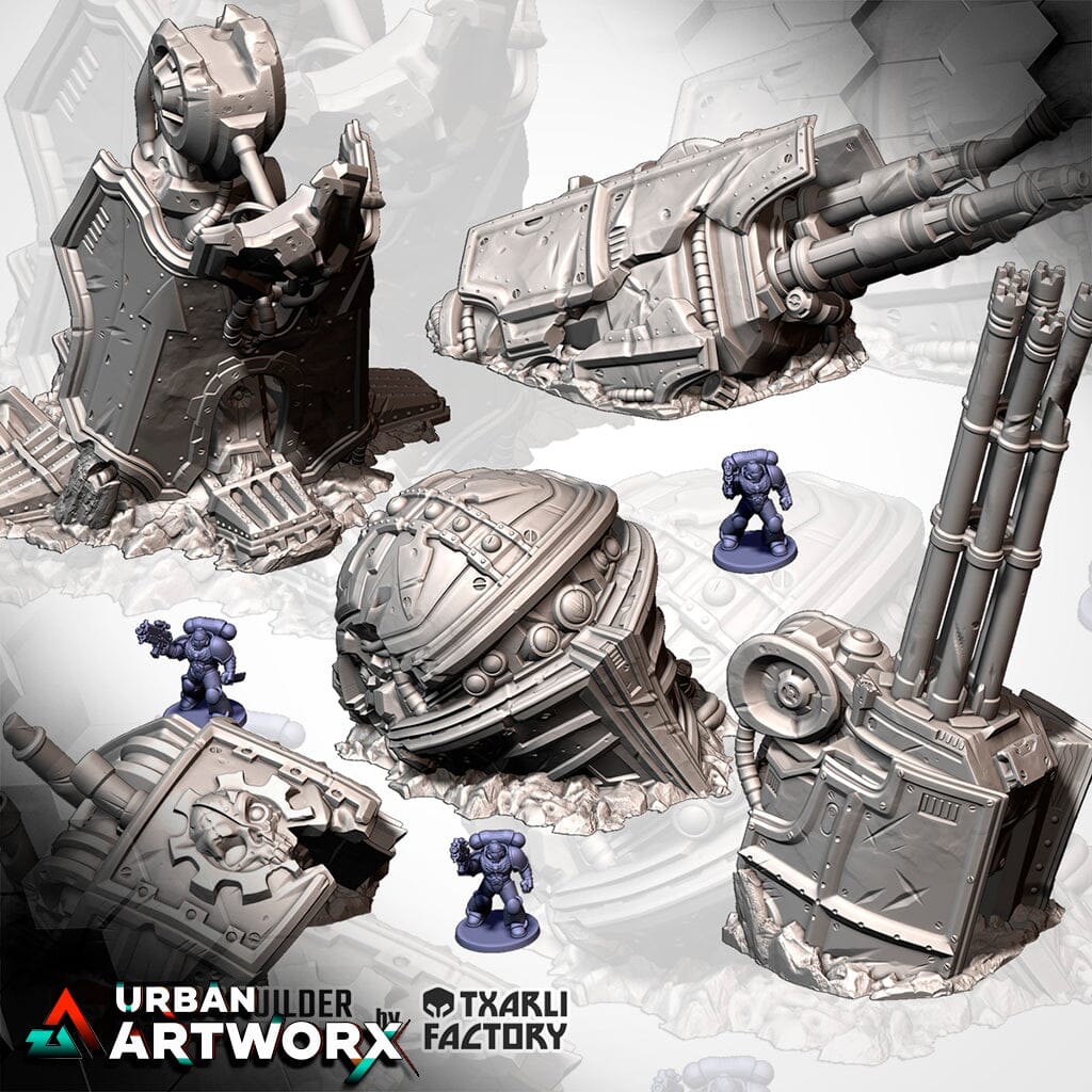 Tabletop Gelände - Txarli Factory - Mega Titan Destroyed Txarli Factory Complete Set 