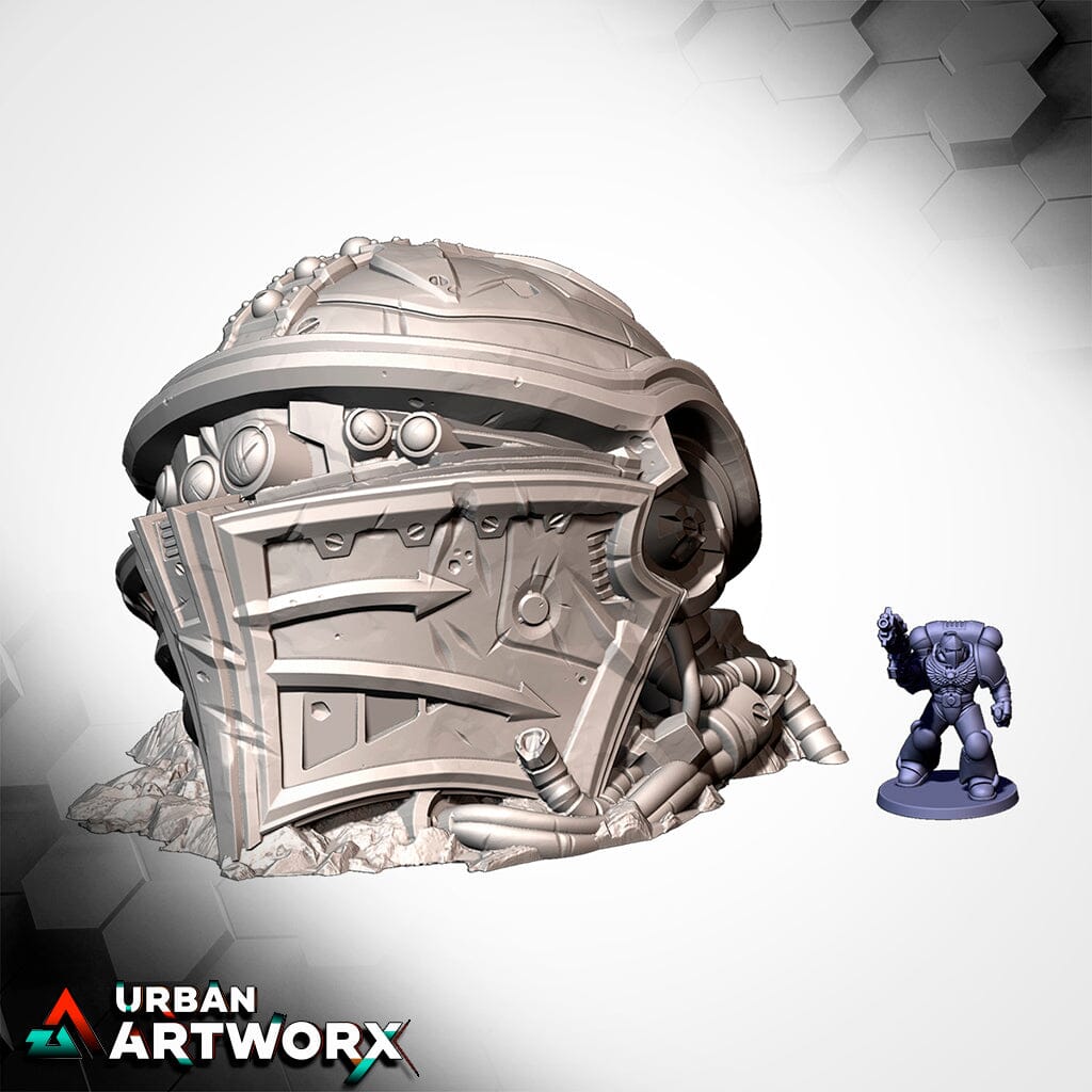 Tabletop Gelände - Txarli Factory - Mega Titan Destroyed Txarli Factory Titan Head 