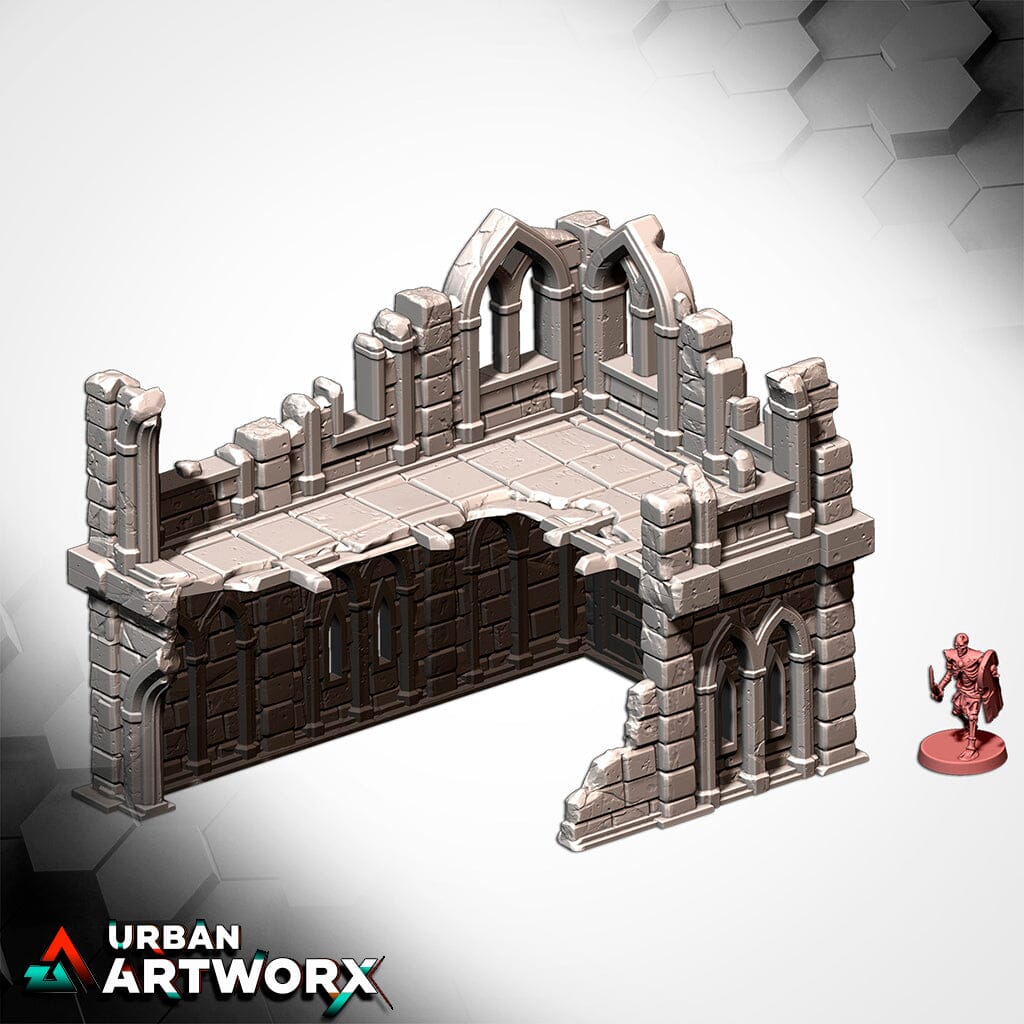 Tabletop Gelände - Txarli Factory - Middle Earth Town Txarli Factory Ruins 01 