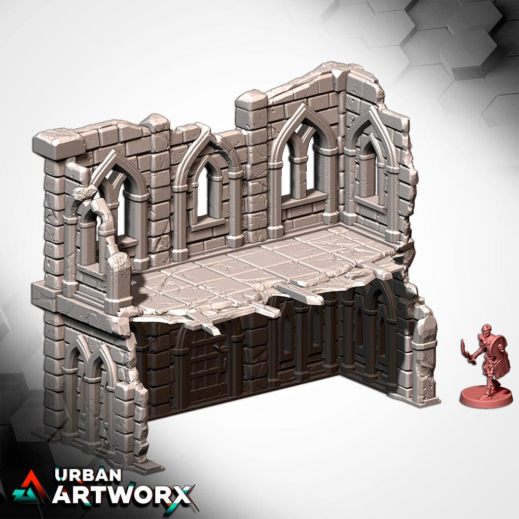 Tabletop Gelände - Txarli Factory - Middle Earth Town Txarli Factory Ruins 02 