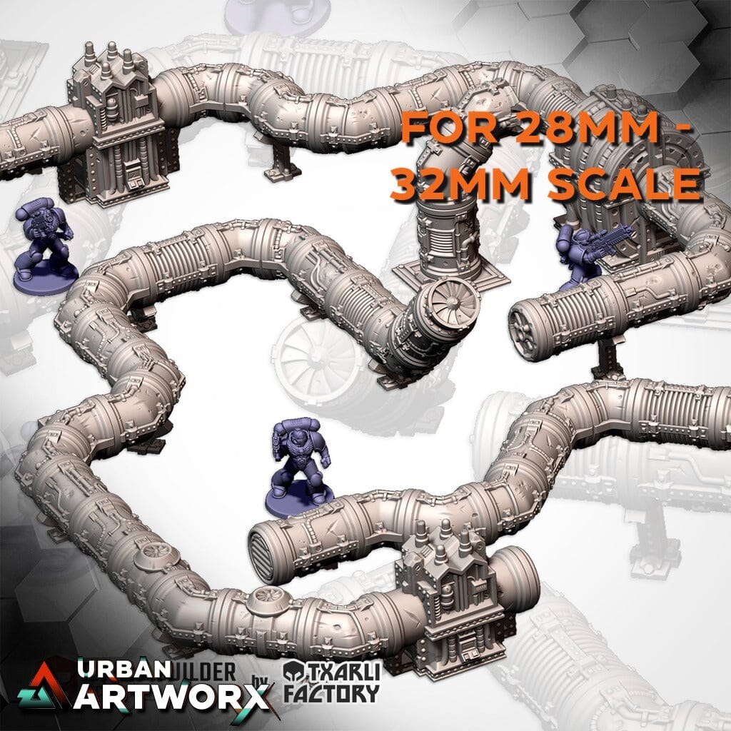 Tabletop Gelände - Txarli Factory - Modular Pipes Txarli Factory Complete Set 