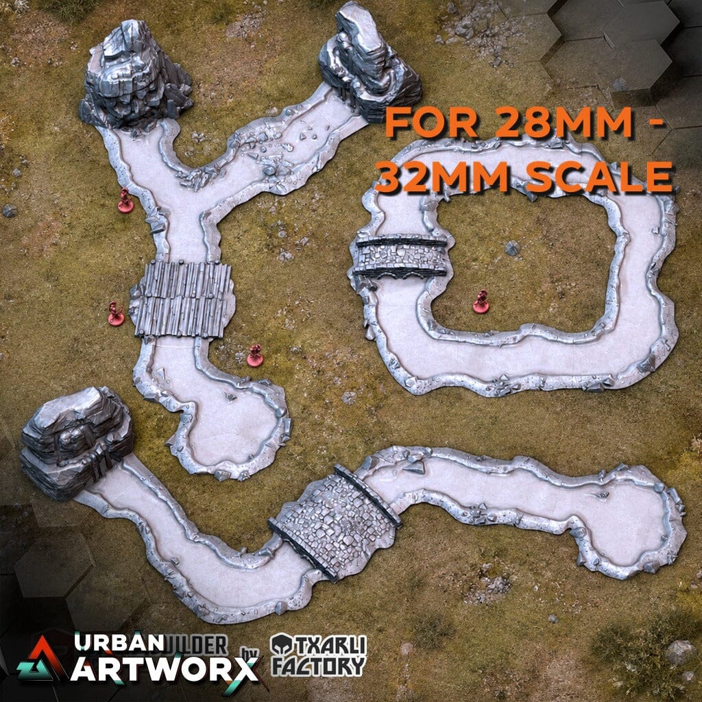 Tabletop Gelände - Txarli Factory - Modular River Txarli Factory Complete Set 