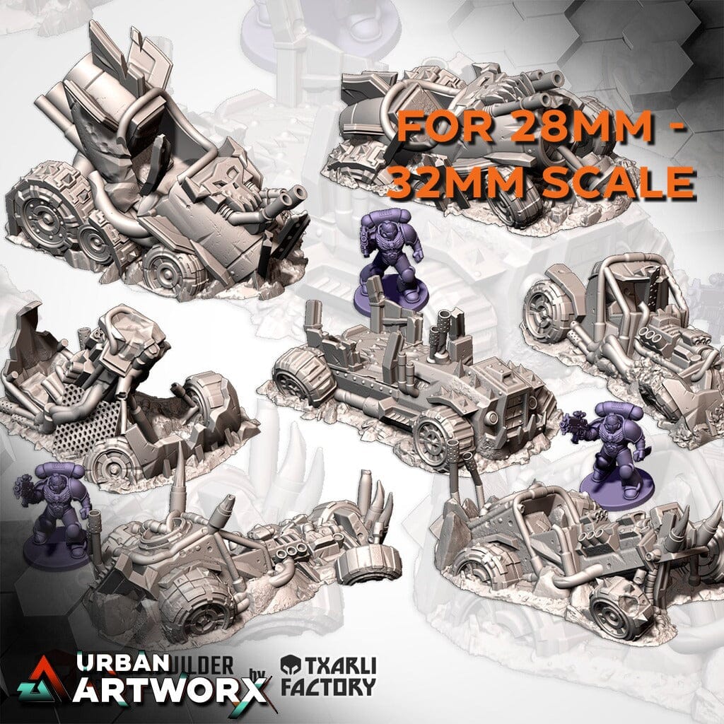 Tabletop Gelände - Txarli Factory - Ork Buggies Txarli Factory Complete Set 