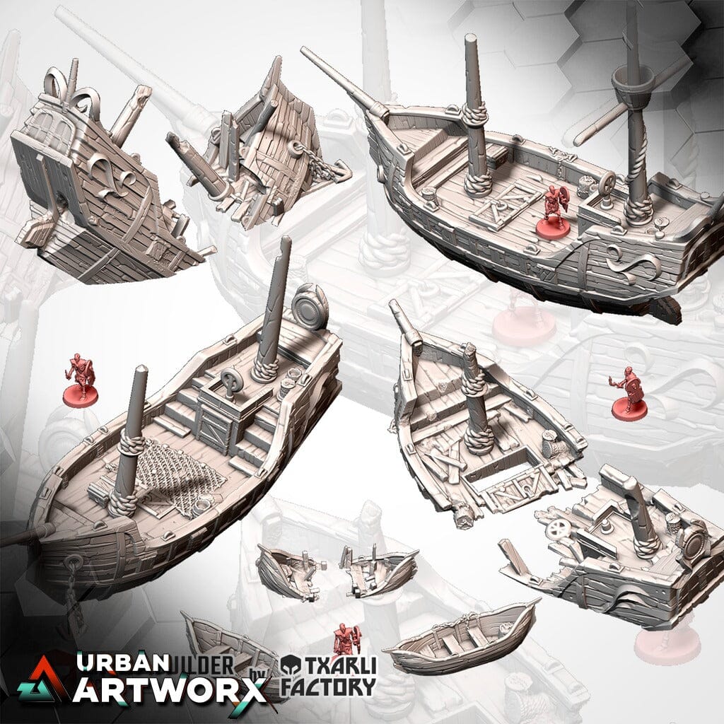Tabletop Gelände - Txarli Factory - Ships Aground Txarli Factory Complete Set 