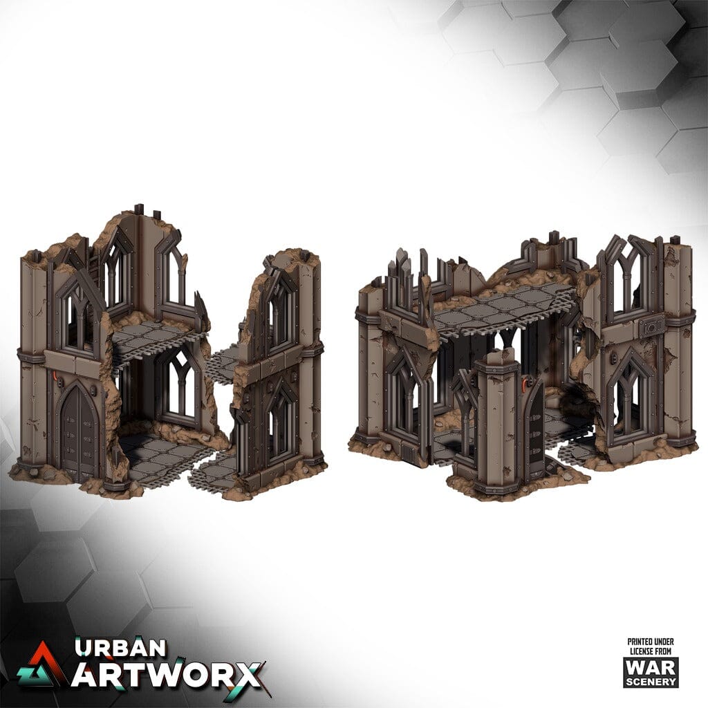 Tabletop Gelände - Warscenery - Fall of Castograd - Hab Unit Ruins War Scenery 