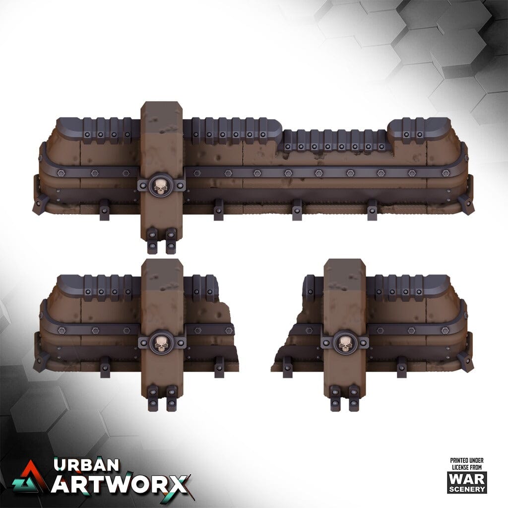 Tabletop Gelände - Warscenery - Grimdark Outpost - Grimdark Modular Defense Wall War Scenery Grimdark Wall 