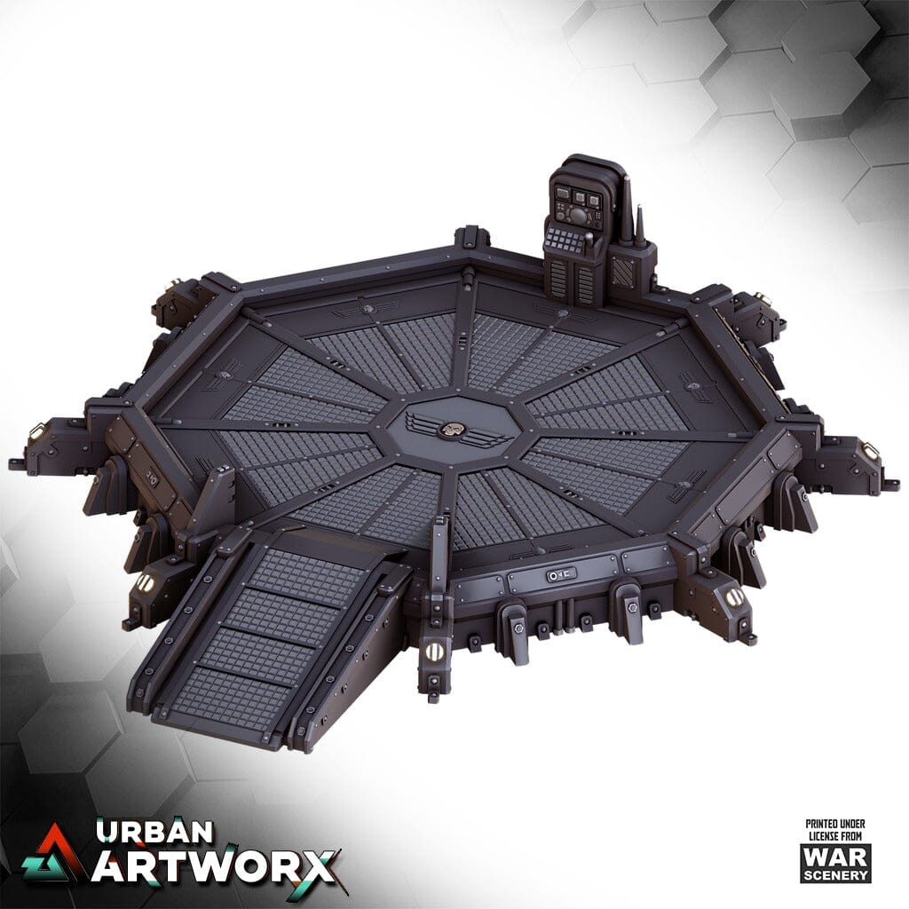 Tabletop Gelände - Warscenery - Grimdark Outpost - Landing Pad War Scenery 