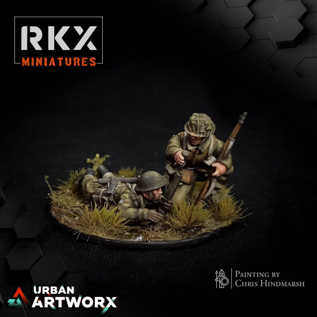 Tabletop Miniaturen - RKX Miniatures - Operation Plunder Canadians - 2inch Mortar Team RKX Miniatures 