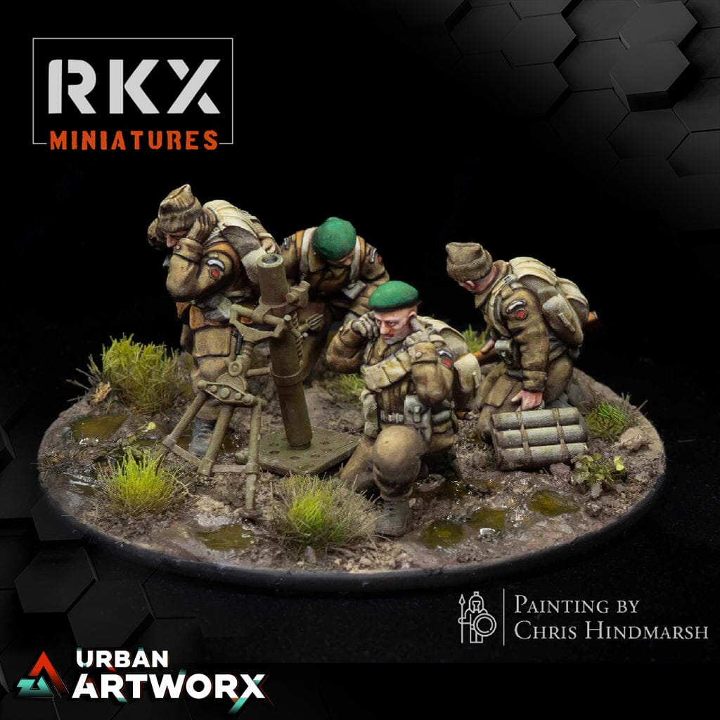 Tabletop Miniaturen - RKX Miniatures - Operation Plunder Canadians - Commando 3inch mortar team RKX Miniatures 