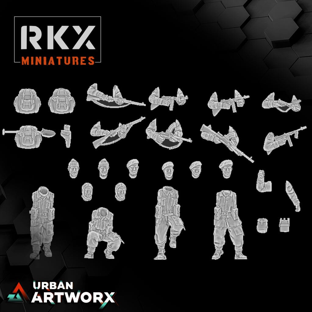 Tabletop Miniaturen - RKX Miniatures - Operation Plunder Canadians - Commando's multipart kit (4) RKX Miniatures 