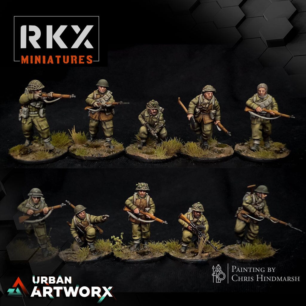 Tabletop Miniaturen - RKX Miniatures - Operation Plunder Canadians - Rifle Section (10) RKX Miniatures 