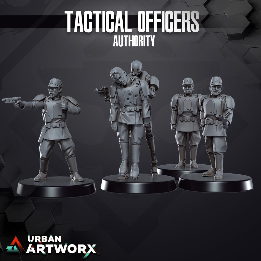 Tabletop Miniaturen - Skullforge Studios - Armored Authority Officer (4) Skullforge Studios 