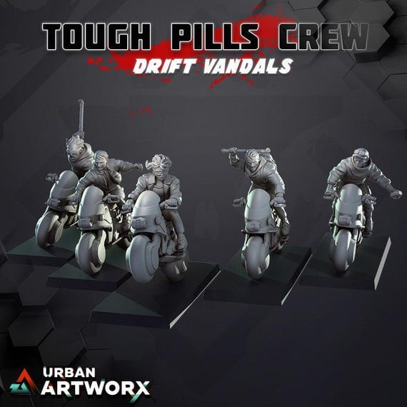 Tabletop Miniaturen - Skullforge Studios - Drift Vandals Tough Pills Crew (5) Skullforge Studios 