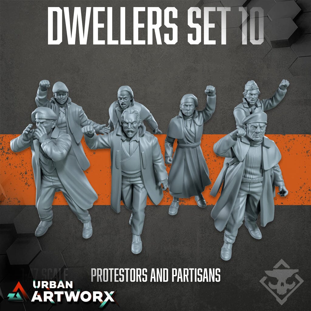 Tabletop Miniaturen - Skullforge Studios - Dwellers Set 10: Protestors and Partisans (7) Skullforge Studios 