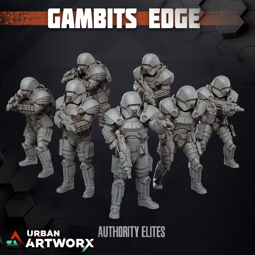 Tabletop Miniaturen - Skullforge Studios - Gambits Edge: Authority Infantry Troopers (8) Skullforge Studios 