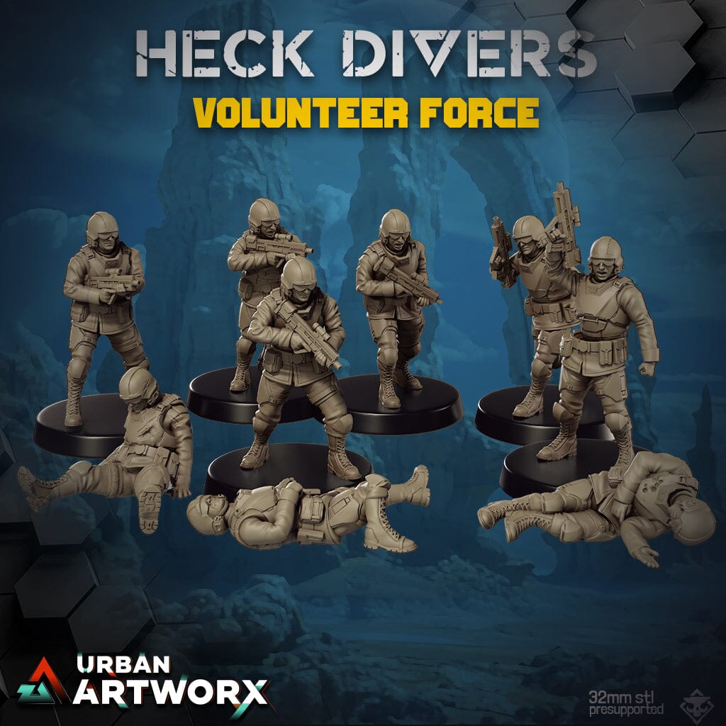 Tabletop Miniaturen - Skullforge Studios - Heck Divers: Volunteer Freedom Forces (9) Skullforge Studios 