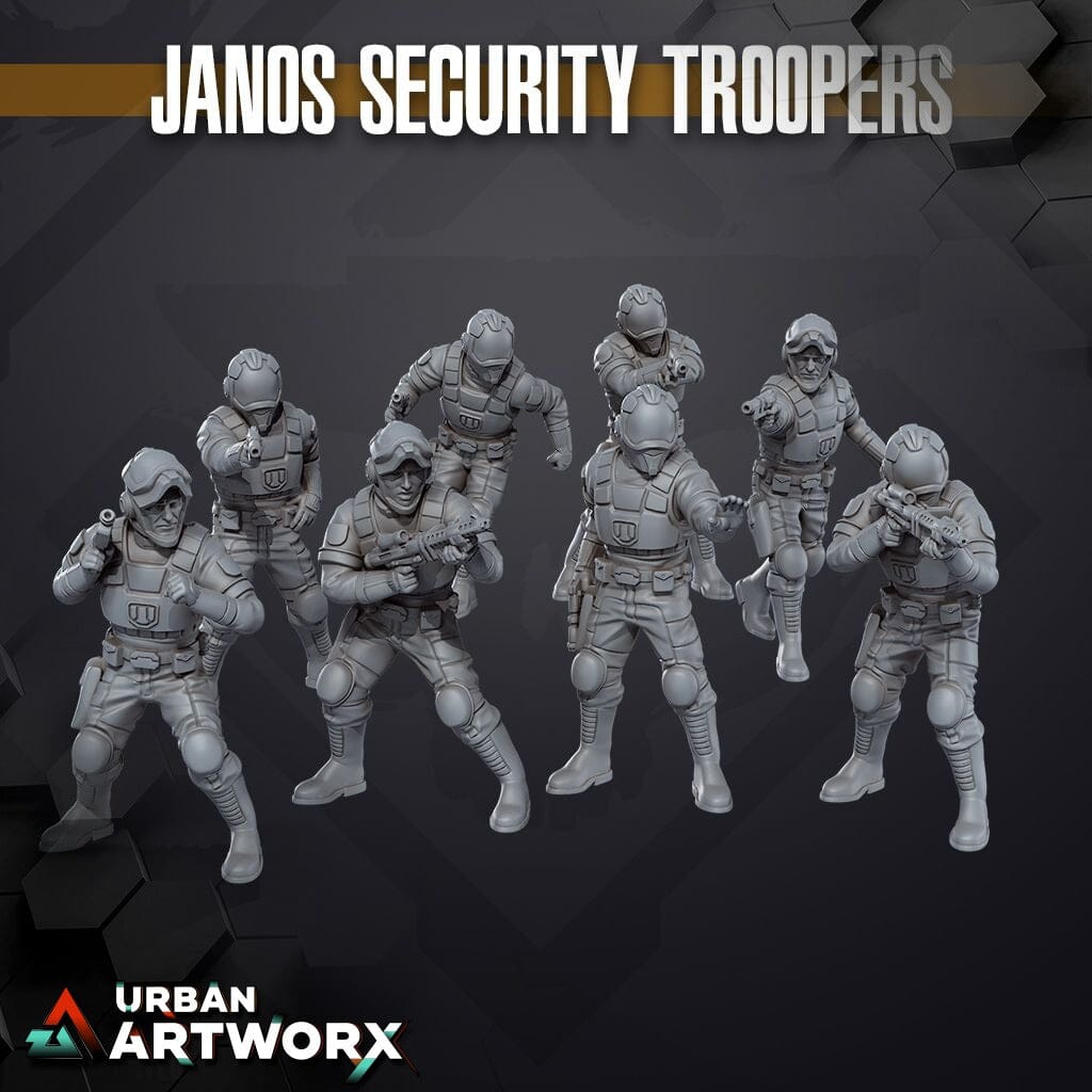 Tabletop Miniaturen - Skullforge Studios - Janos: Security Troopers (8) Skullforge Studios 