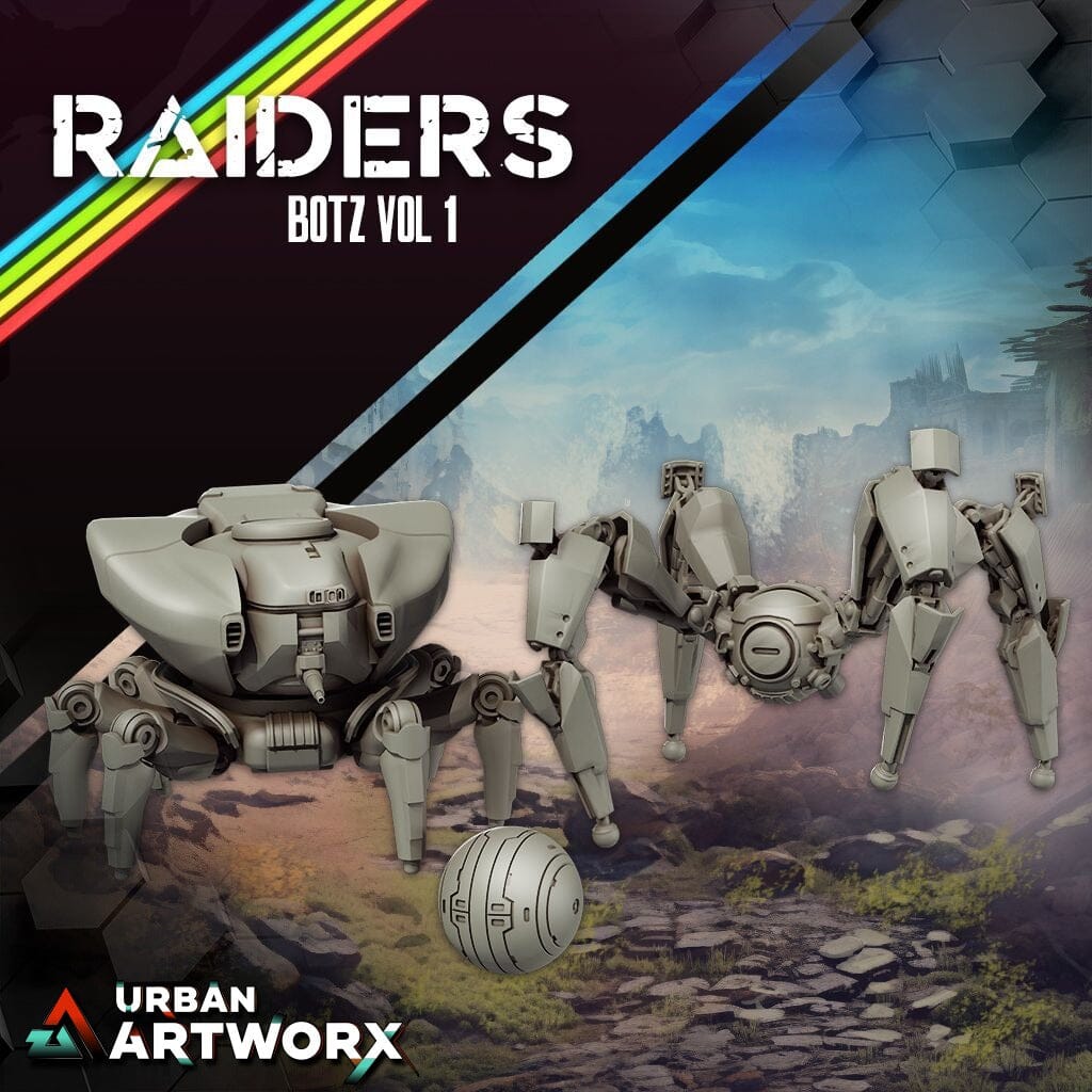 Tabletop Miniaturen - Skullforge Studios - Raiders: Botz (3) Skullforge Studios Complete Set 