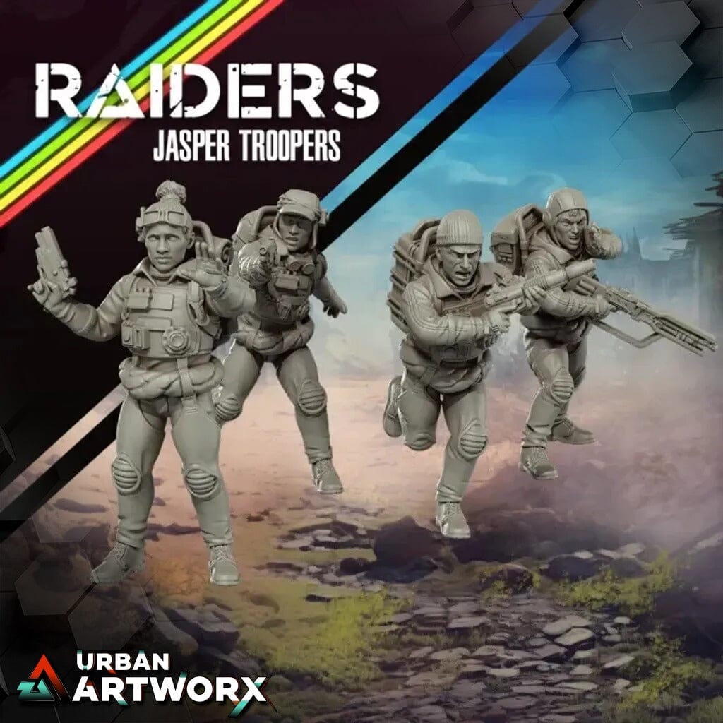 Tabletop Miniaturen - Skullforge Studios - Raiders: Jasper Troopers (4) Skullforge Studios 