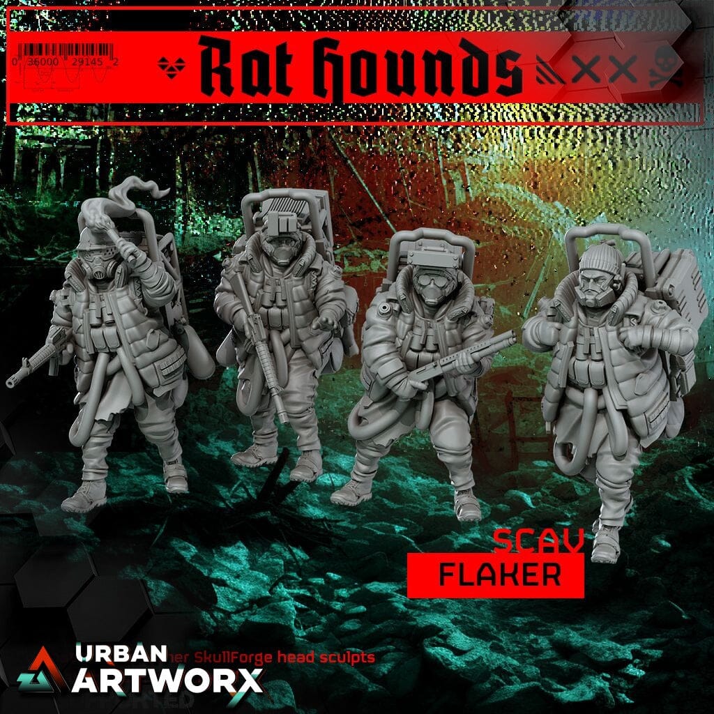 Tabletop Miniaturen - Skullforge Studios - Rat Hounds: Scav Flaker (4) Skullforge Studios 