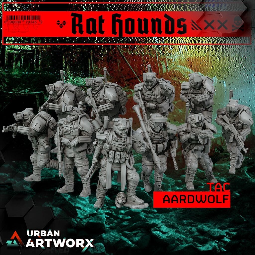 Tabletop Miniaturen - Skullforge Studios - Rat Hounds: TAC Aardwolf (12) Skullforge Studios 