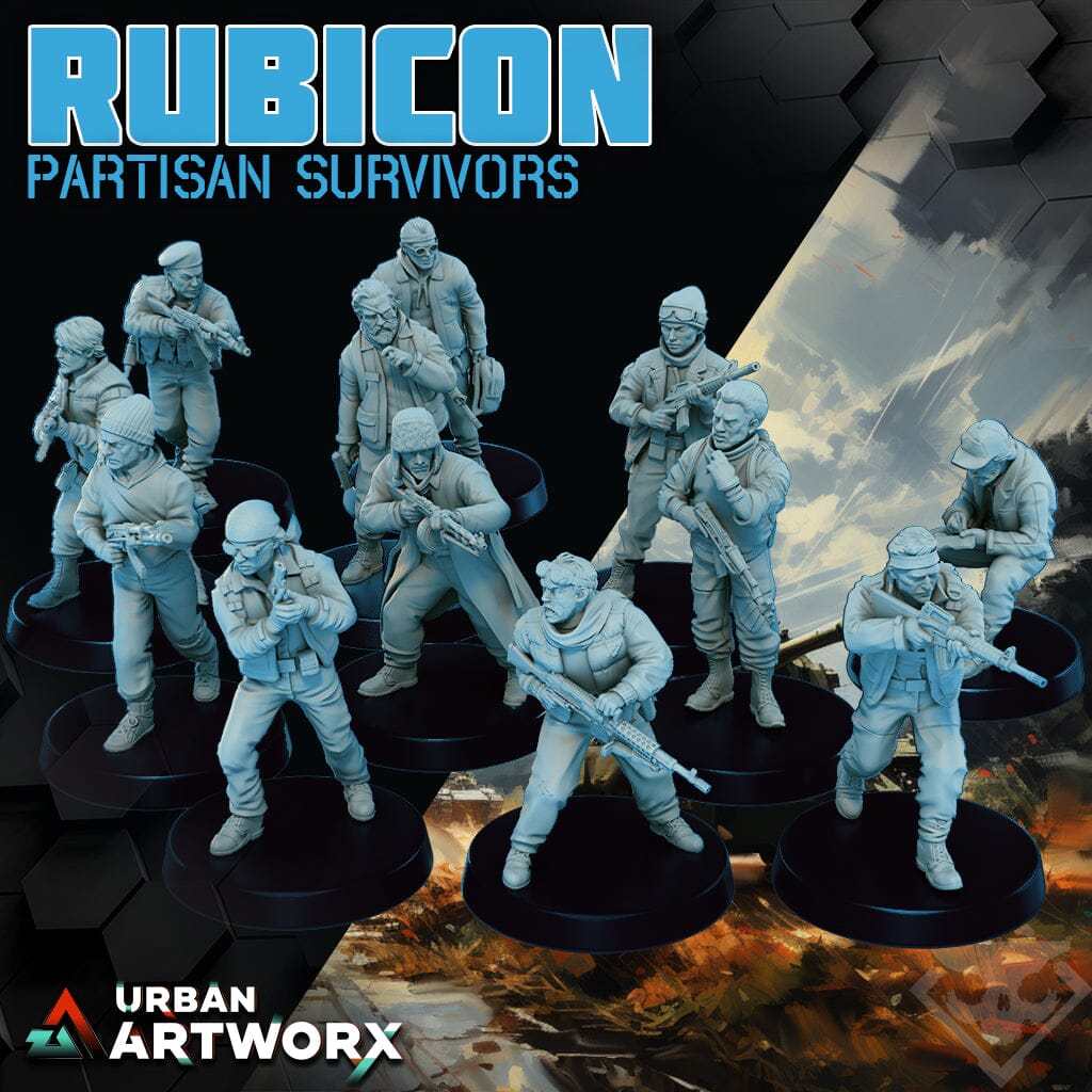 Tabletop Miniaturen - Skullforge Studios - Rubicon Partisan Survivors (12) Skullforge Studios 