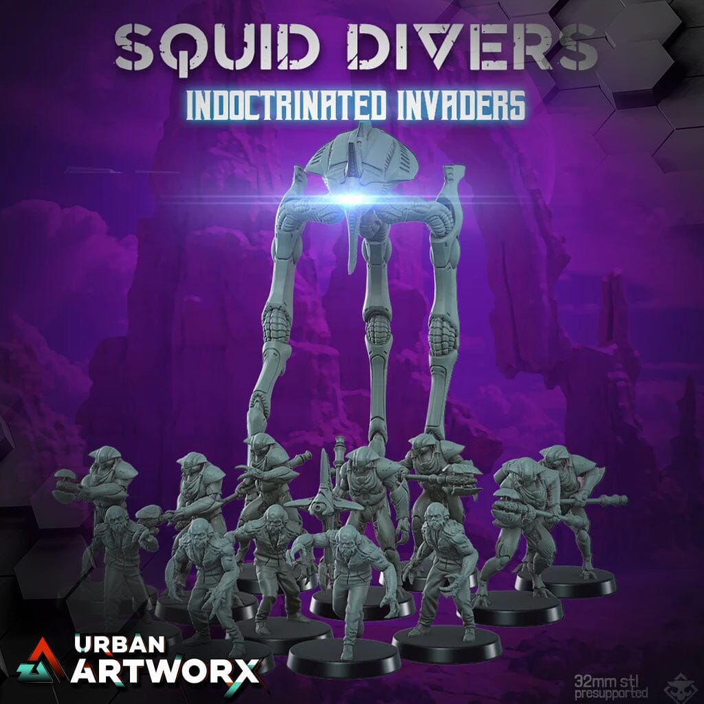 Tabletop Miniaturen - Skullforge Studios - Squid Divers Mega Bundle (13+1) Skullforge Studios 