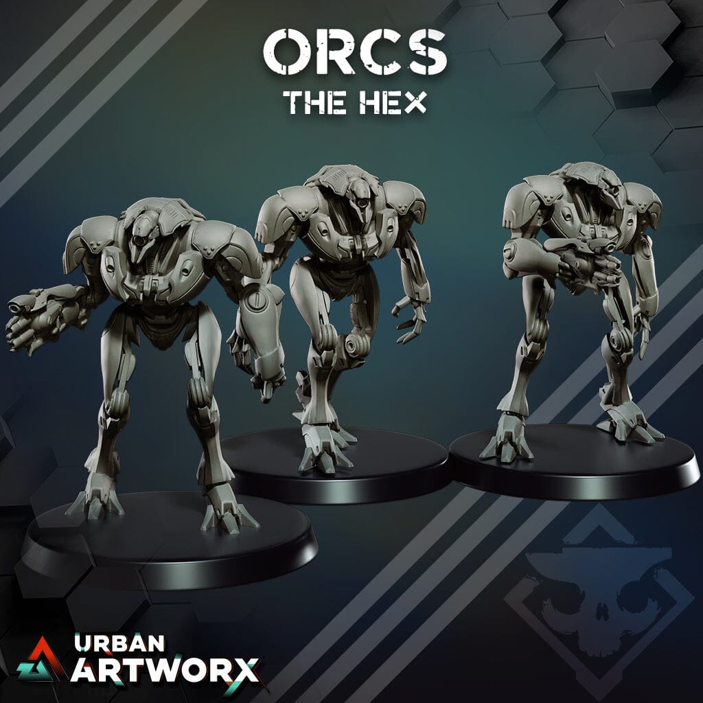 Tabletop Miniaturen - Skullforge Studios - The HEX: Bundle Apex Horizons & Wardens (9+3) Skullforge Studios Orcs (3) 