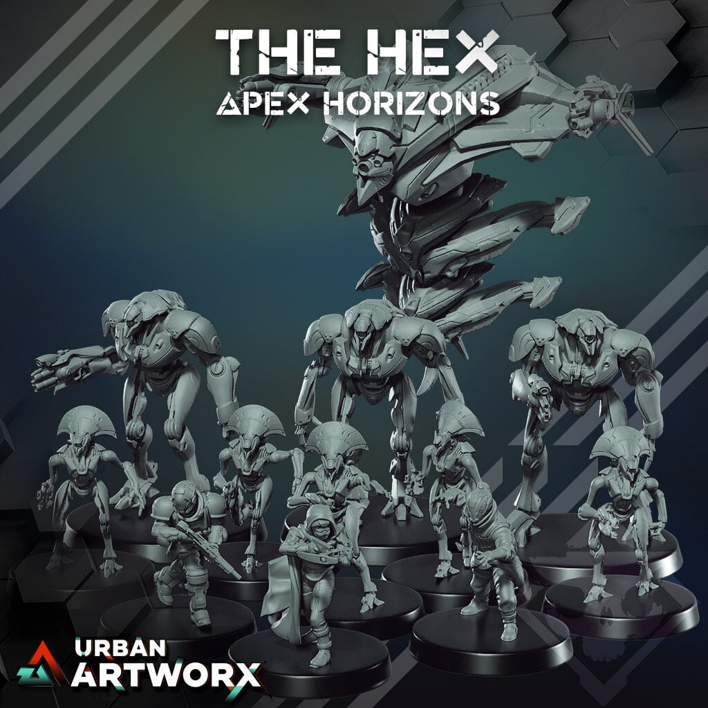 Tabletop Miniaturen - Skullforge Studios - The HEX: Bundle Apex Horizons & Wardens (9+3) Skullforge Studios Wardens Only (3) 