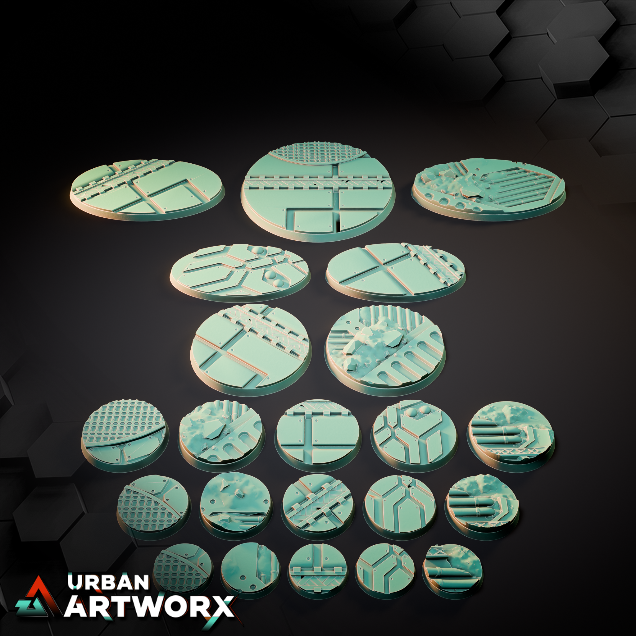 Tabletop Bases - Sacrusmundus - Vatar XI Mining Complex Bases | Gruppenbild