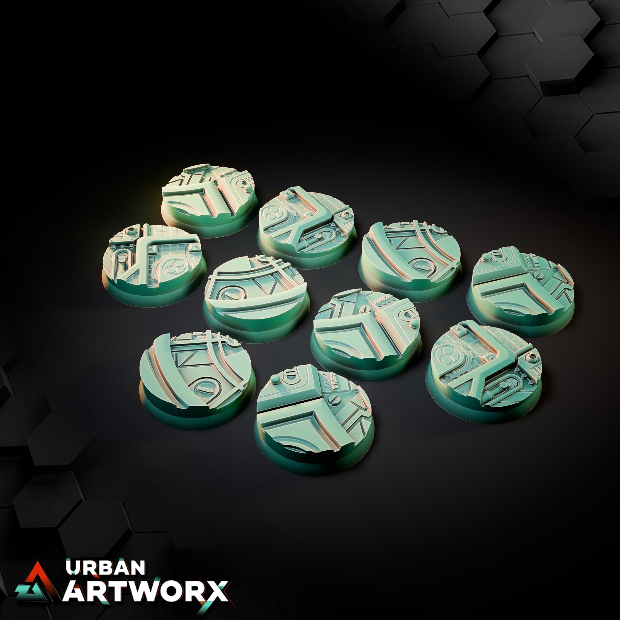 Xeno City Bases – Round 28mm (10)