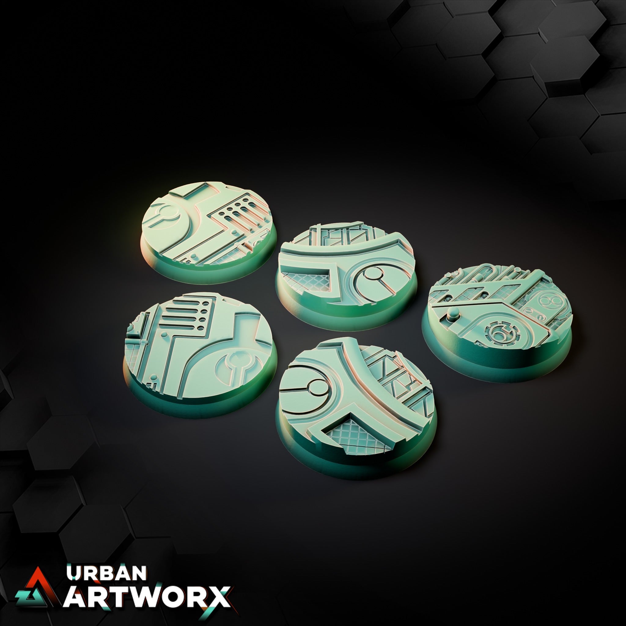 Xeno City Bases – Round 40mm (5)