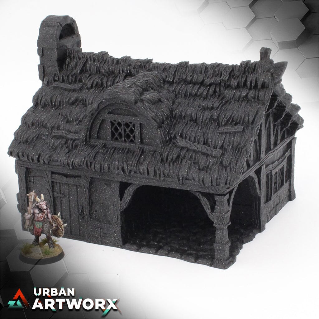 City of Tarok - Cottage Black Scrolls Games Cottage Thatched Roof 