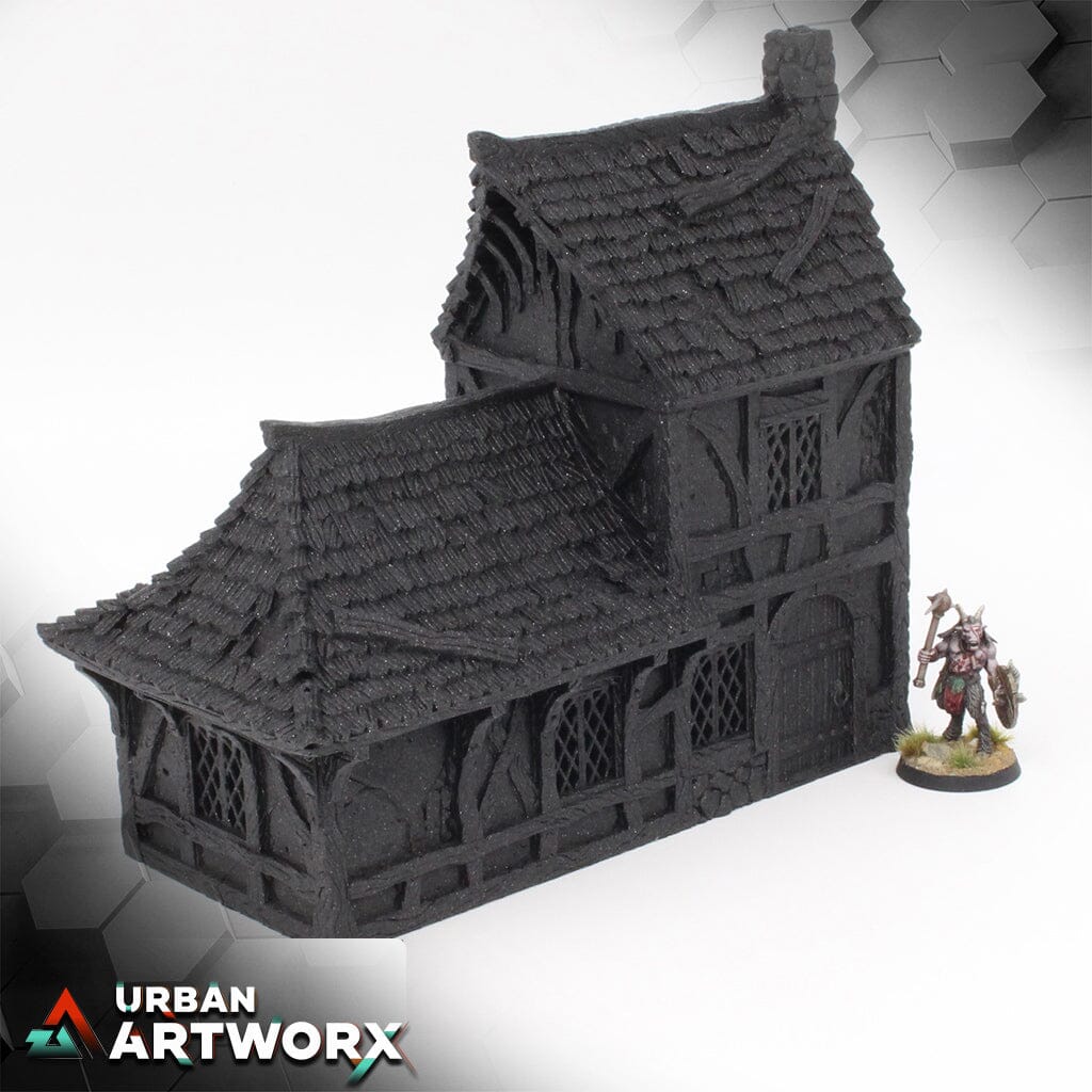 City of Tarok - Small House Black Scrolls Games Small House Damaged Roof 