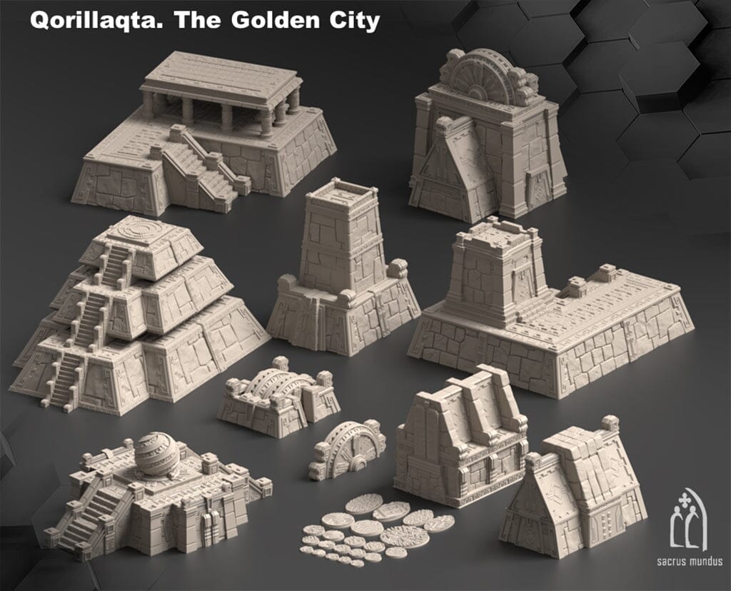 Tabletop Gelände - Sacrusmundus - Qorillaqta The Golden City Sacrusmundus Complete Set 